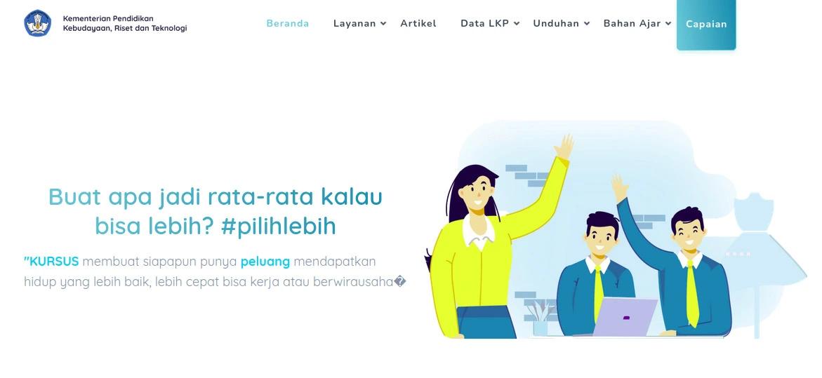 Website Direktorat Kursus dan Pelatihan Kemendikdasmen